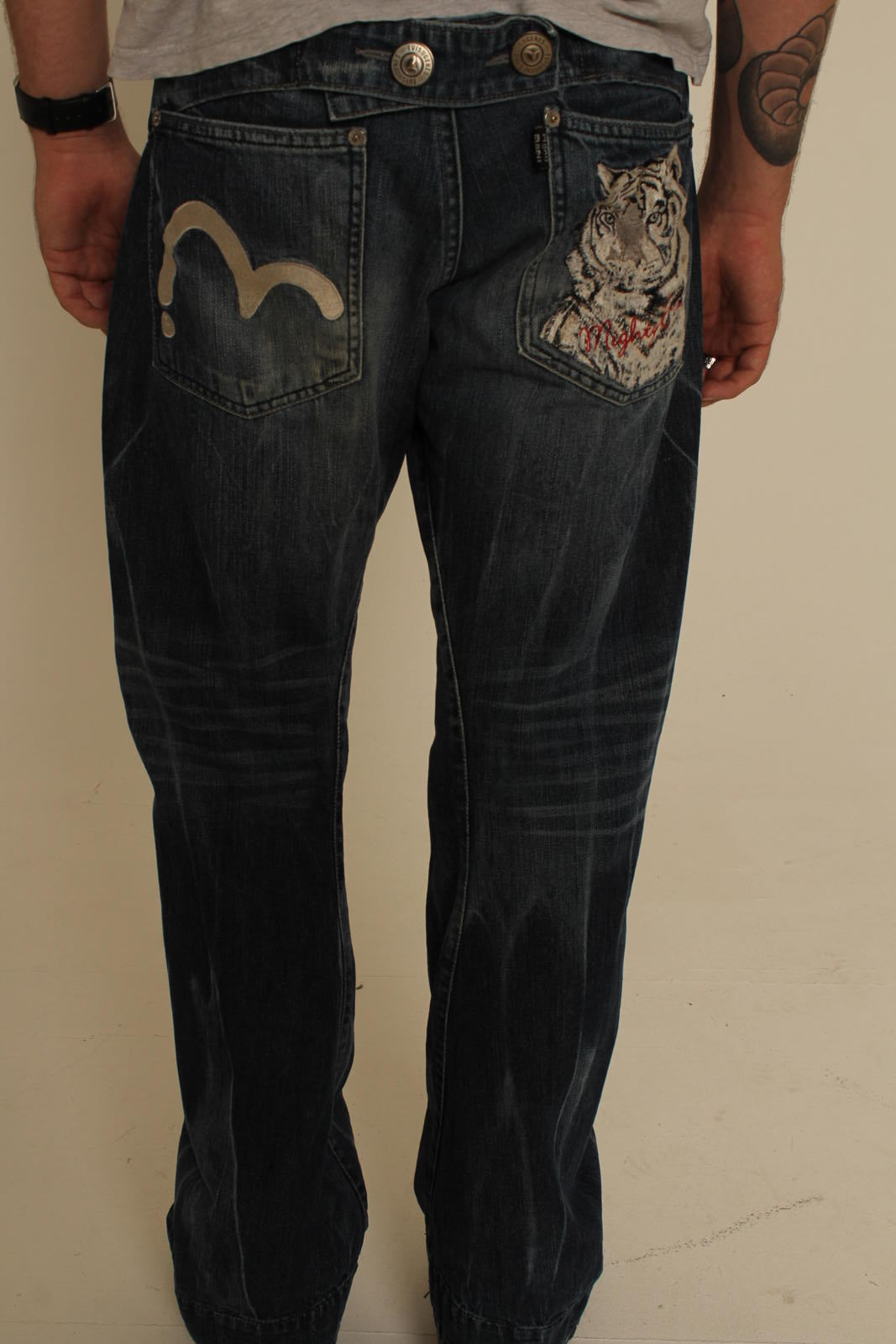 Rare Evisu Jeans with Tiger Embroidery