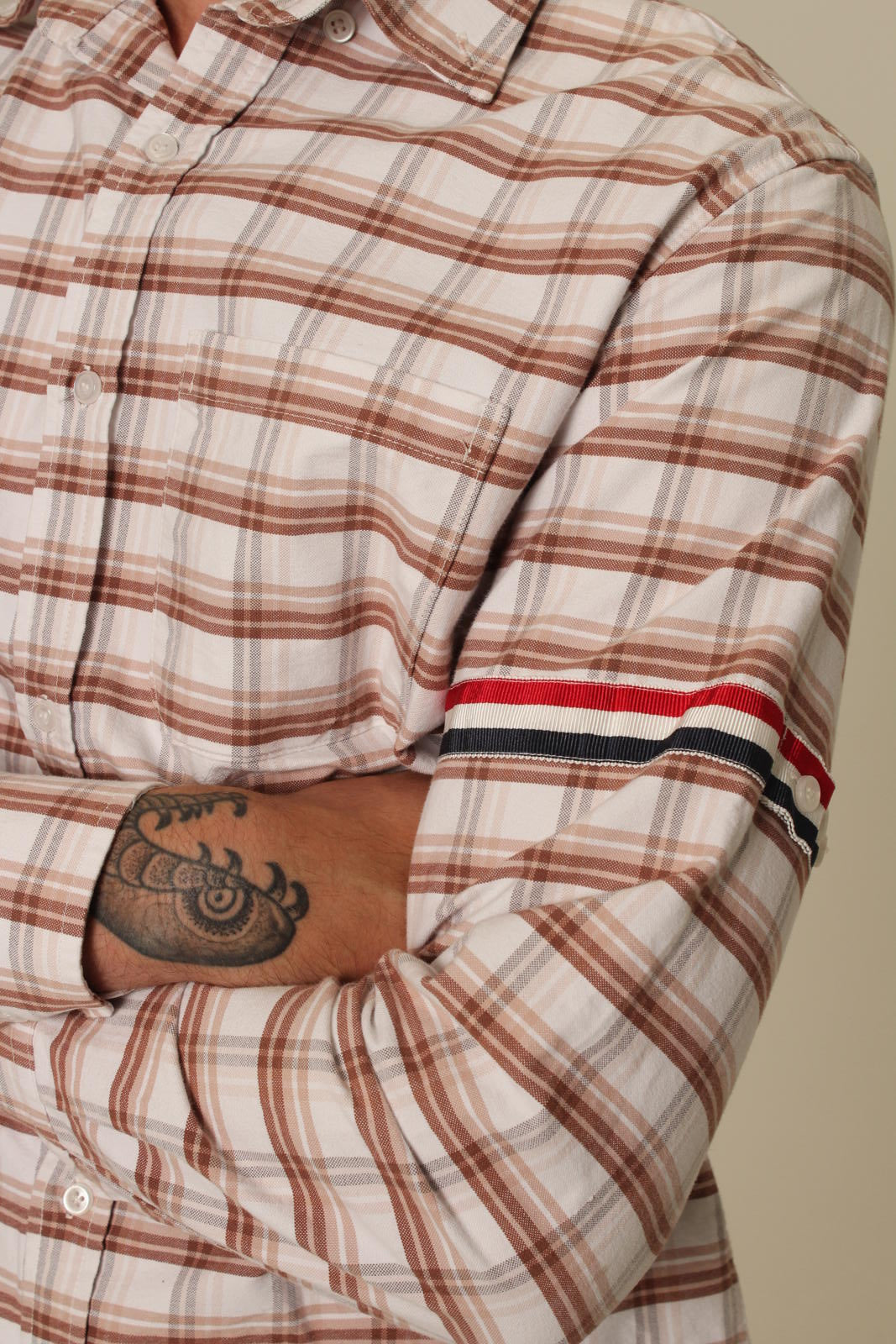 Thom Browne Brown Checked Shirt
