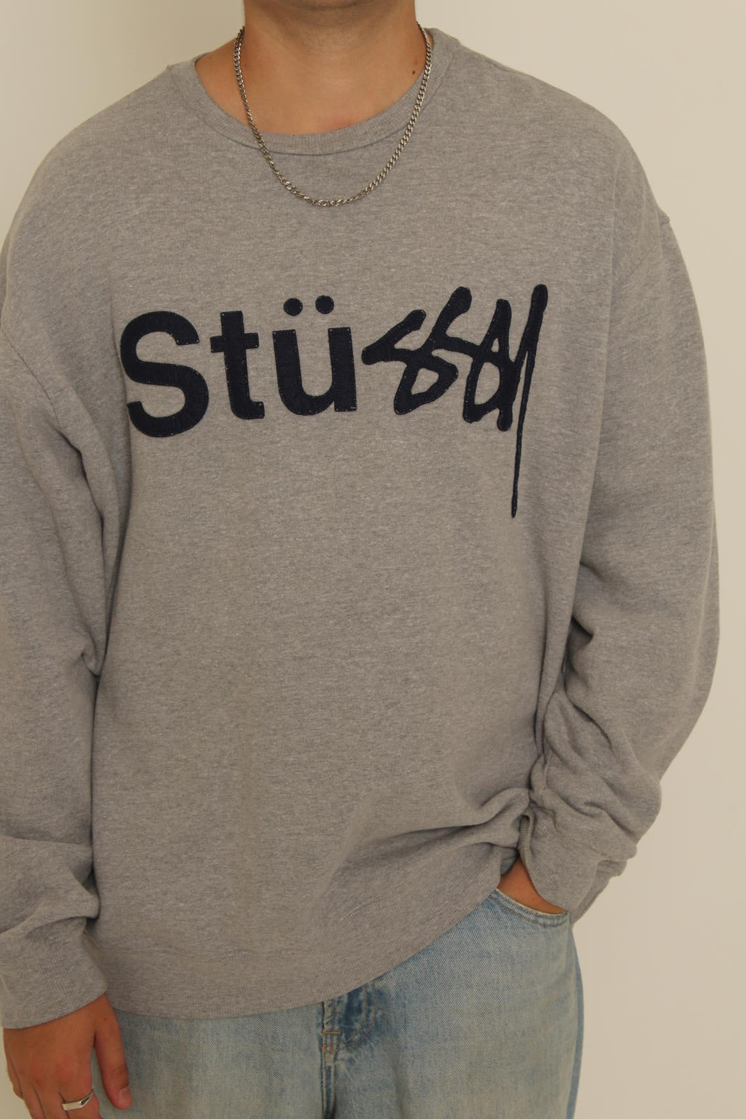 Rare Stüssy Grey Sweatshirt with Logo