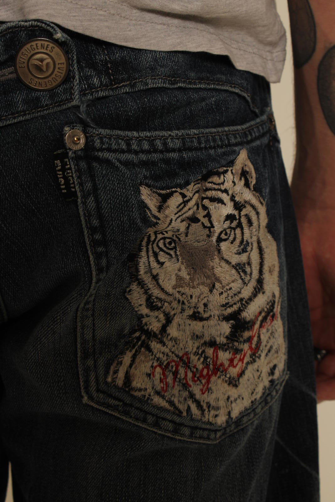 Rare Evisu Jeans with Tiger Embroidery