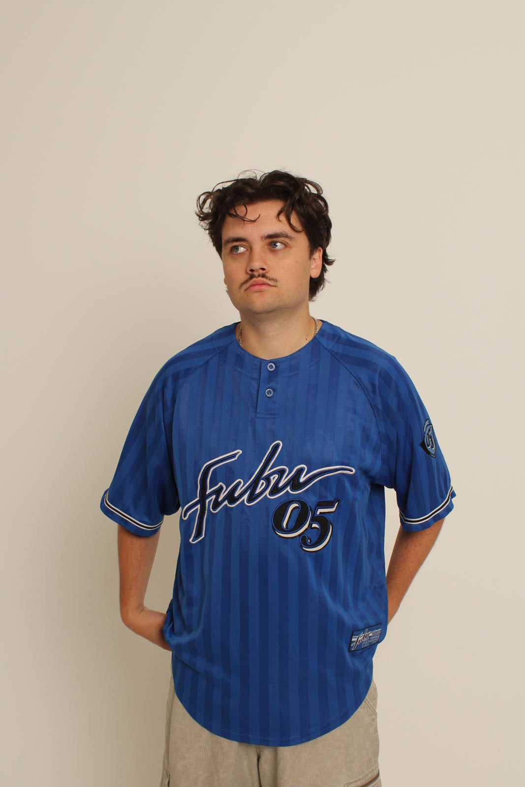 Fubu 05 Vintage Blue Striped Jersey