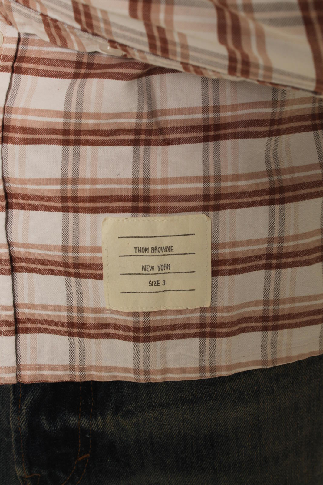 Thom Browne Brown Checked Shirt