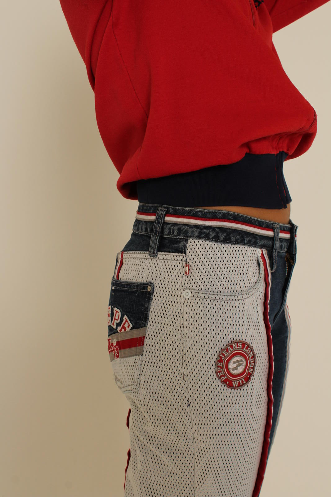 Pepe Jeans Mesh Panel Denim Trousers