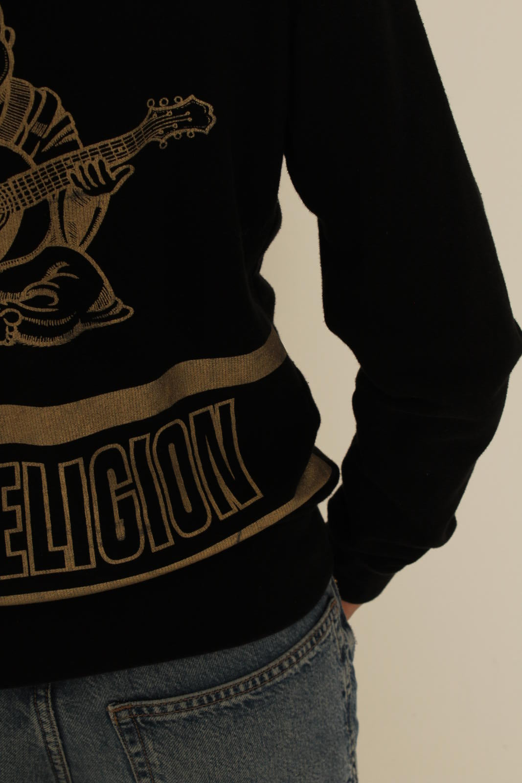 True Religion Black Zip-Up Hoodie