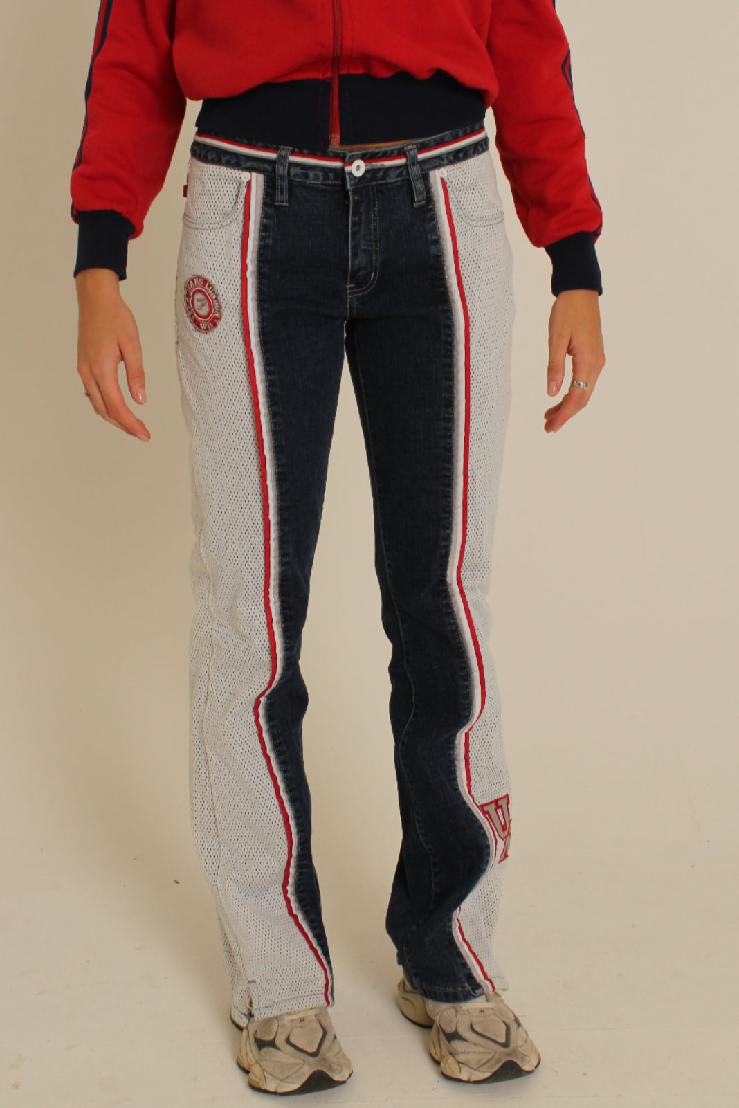 Pepe Jeans Mesh Panel Denim Trousers