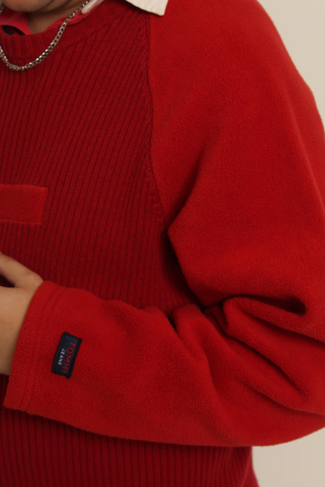 Tommy Jeans Red Pullover Sweater