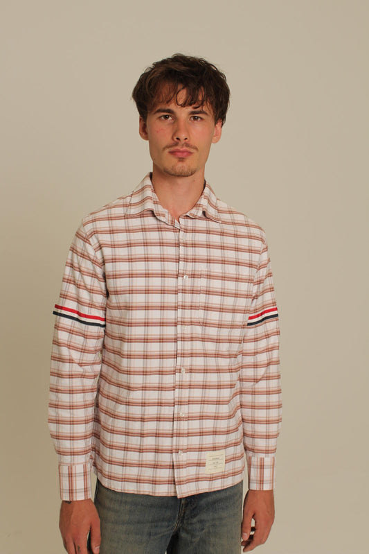 Thom Browne Brown Checked Shirt