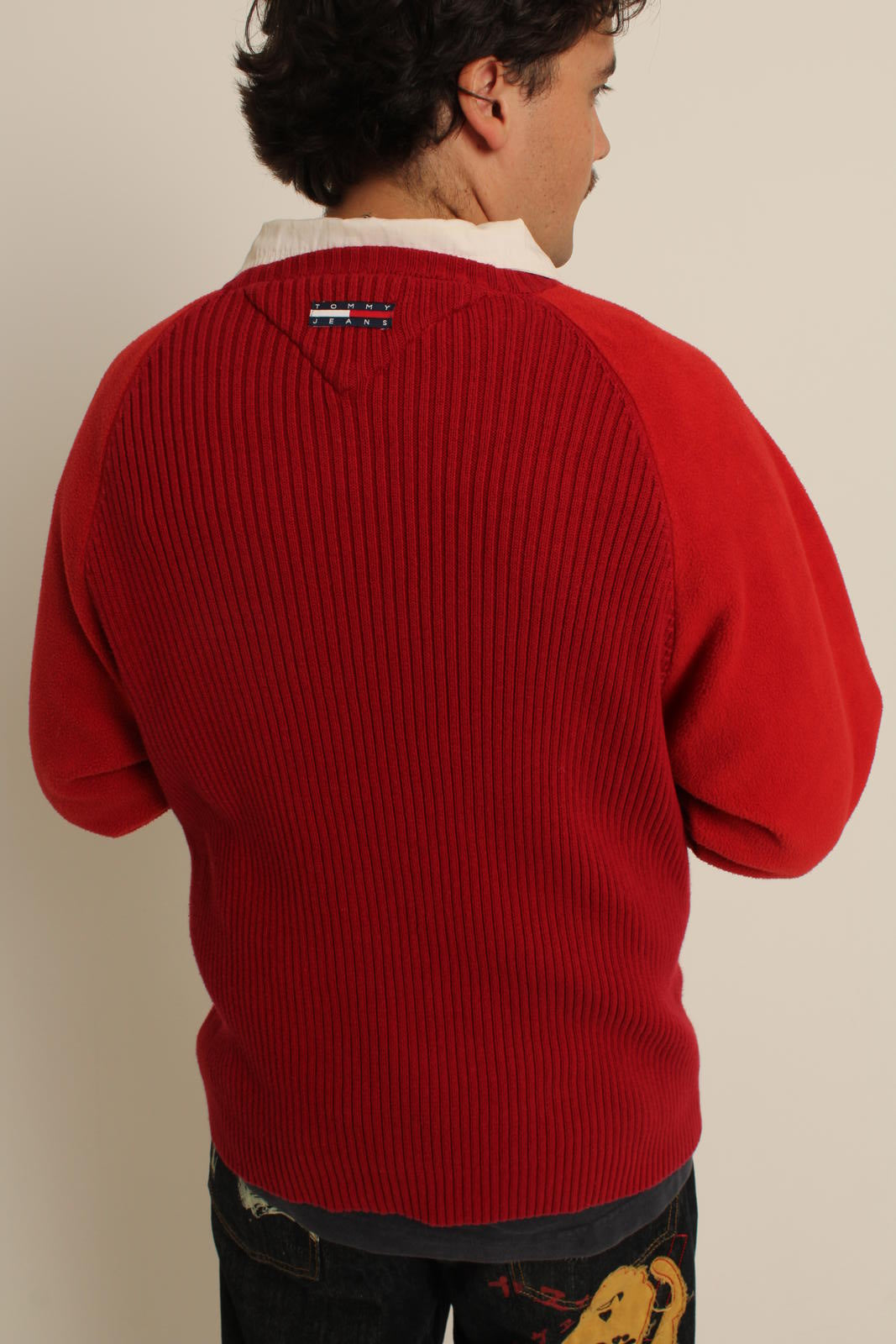 Tommy Jeans Red Pullover Sweater