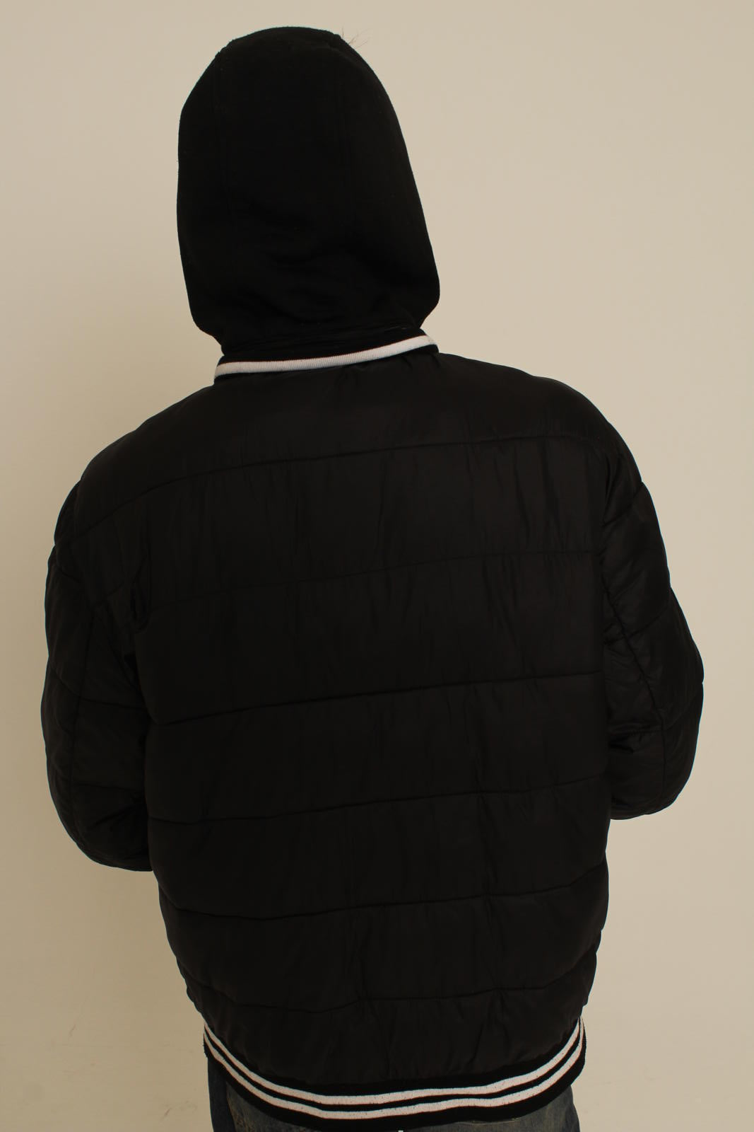 Guess Black Puffer Jacket with Hood