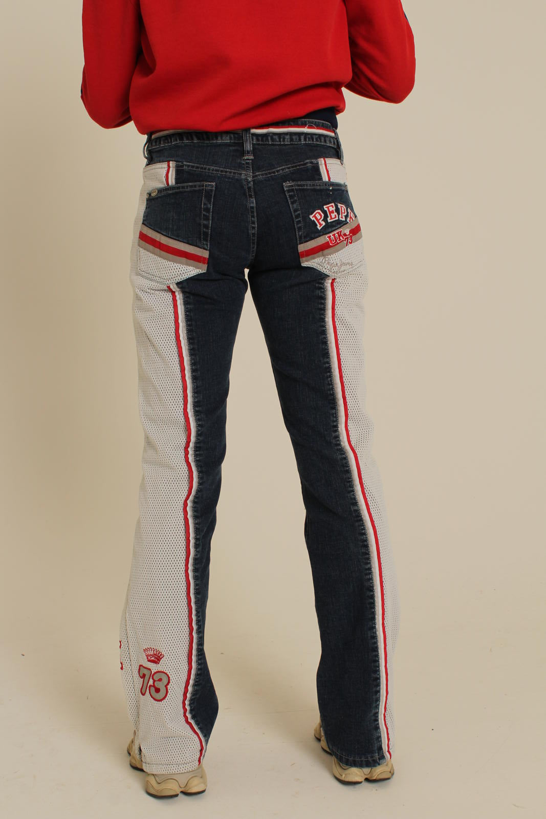 Pepe Jeans Mesh Panel Denim Trousers