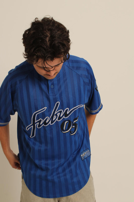 Fubu 05 Vintage Blue Striped Jersey