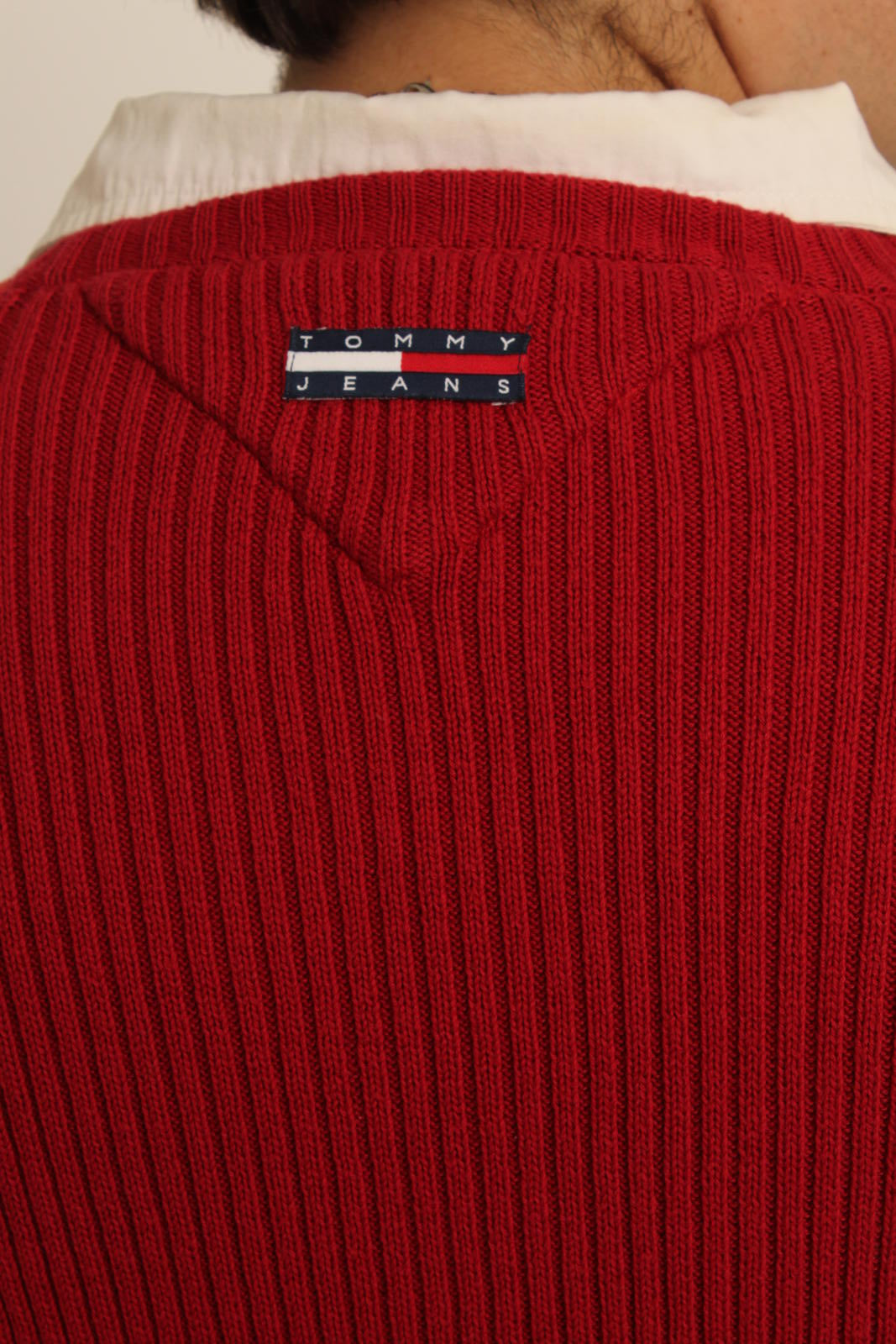 Tommy Jeans Red Pullover Sweater