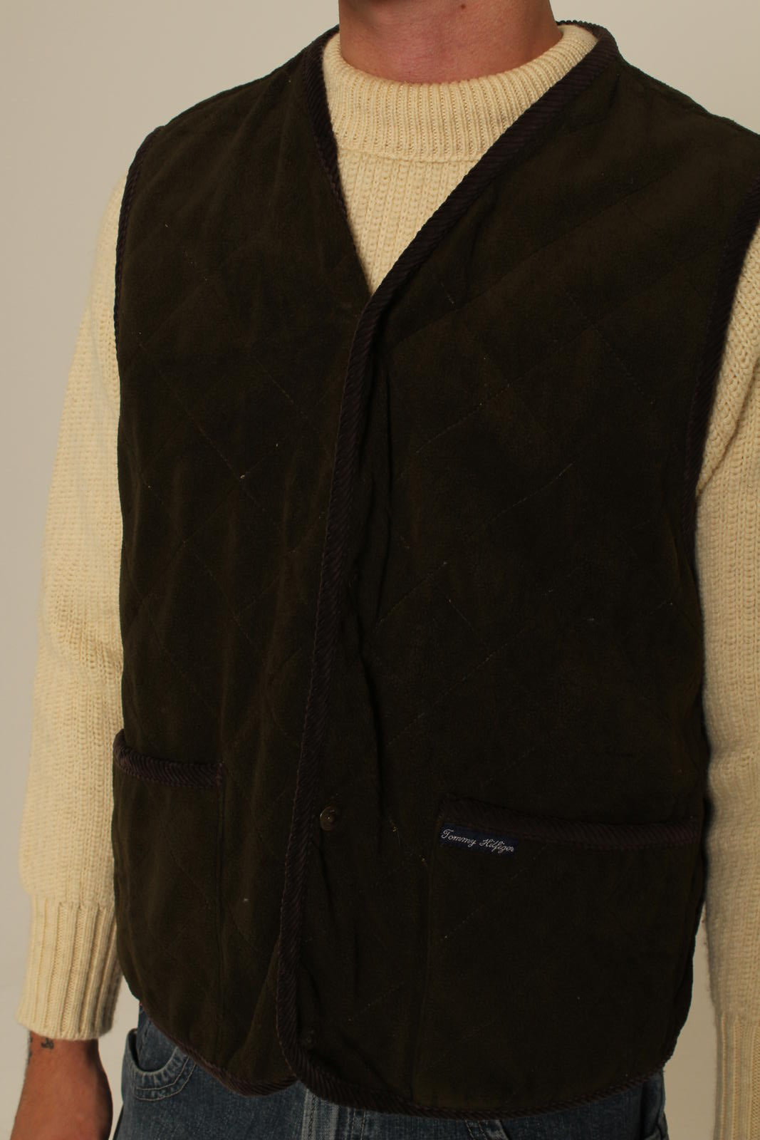 Vintage Tommy Hilfiger Quilted Green Vest
